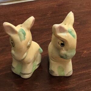 COPY - Vintage Japan chalk ware donkey salt and pepper shakers